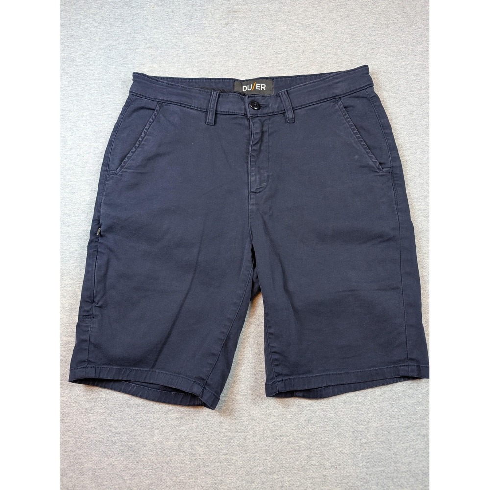 DU/ER Mens 30 Live Free Chino Shorts 9" Blue Ultra Lightweight Stretch Cooling